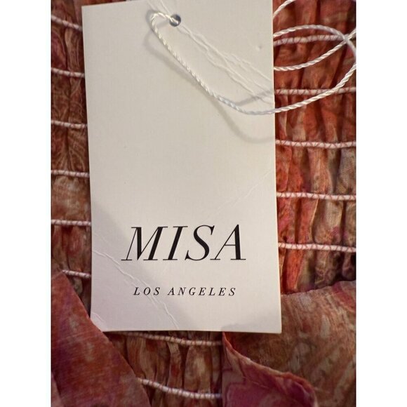 NWT‎ Strapless Arianne Dress Misa Los Angeles Paisley Pink Chiffon Size M - Picture 15 of 16